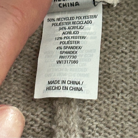 A New Day Beige Boxy Cut 3/4 Sleeve Open Front Cardigan Women OSFM - Picture 7 of 7